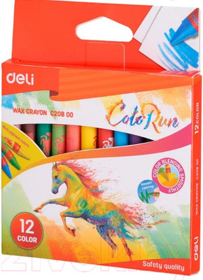Восковые мелки Deli ColorRun / EC20800 (12шт)