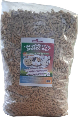 Наполнитель для туалета Happy Friends Фруктовый микс древесный (10л/4.3кг)