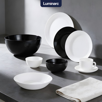Набор столовой посуды Luminarc Diwali P4678 (44пр, черный/белый)