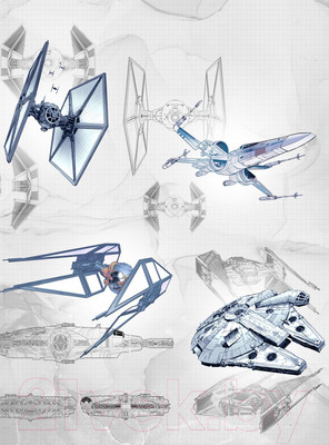 Фотообои листовые ФабрикаФресок Звёздные войны Star Wars Серый Фон / 971135 (135x100)