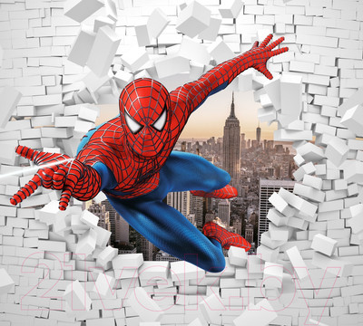 Фотообои листовые ФабрикаФресок Человек Паук из Стены / 1003270 (300x270)