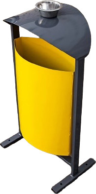 Урна уличная BZT DumH03 (желтый, c пепельницей)