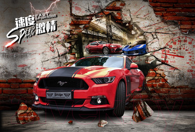 Фотообои листовые ФабрикаФресок Форсаж. Ford Mustang. Форд Мустанг. Для Гаража / 1054270 (400x270)