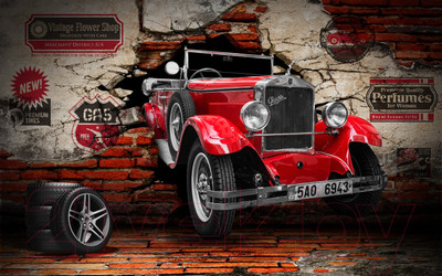 Фотообои листовые ФабрикаФресок Винтажный Автомобиль. Для Гаража / 1061160 (160x100)