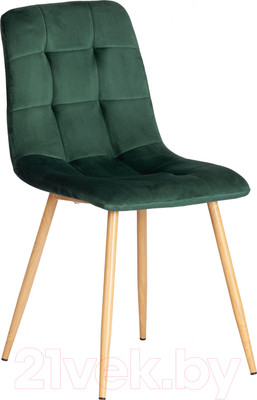 Стул Tetchair Chilly (металл/вельвет, темно-зеленый/натуральный)