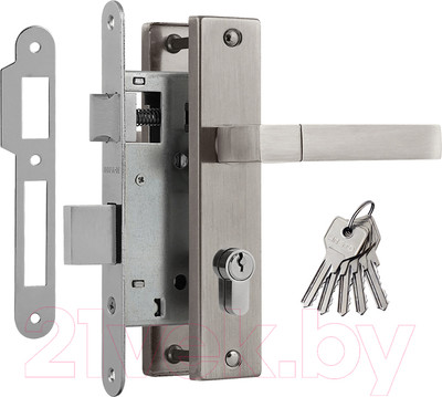 Замок врезной Нора-М 709К-55мм (матовый никель)