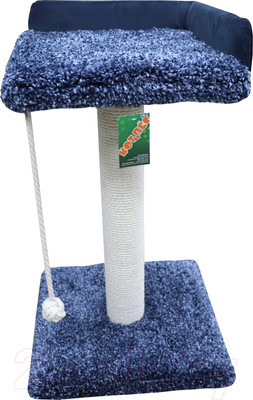 Лежанка-когтеточка Кот и Пёс Полка К2 / КП60Д-К (синий)