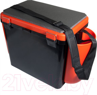 Ящик рыболовный Helios FishBox односекционный (19л, черный/оранжевый)