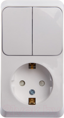 Блок выключатель+розетка Systeme (Schneider) Electric Этюд BPA16-202B