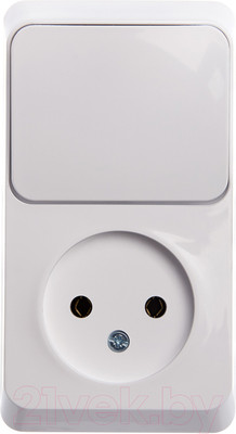 Блок выключатель+розетка Systeme (Schneider) Electric Этюд BPA16-204B