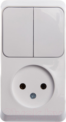 Блок выключатель+розетка Systeme (Schneider) Electric Этюд BPA16-205B