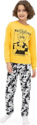 Пижама детская Mark Formelle 563314 (р.104-56, желтый/комиксы)