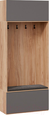 Секция в прихожую ТриЯ Порто ТД-393.08.01 с крючками (яблоня беллуно/графит софт)