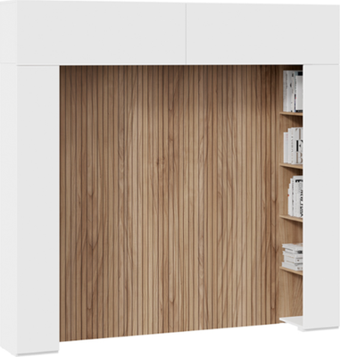 Шкаф навесной ТриЯ Порто СМ-393.21.022-23 (белый жемчуг/яблоня беллуно/белый софт)