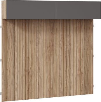 Шкаф навесной ТриЯ Порто СМ-393.21.023-24 (яблоня беллуно/графит софт)