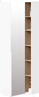 Шкаф ТриЯ Порто СМ-393.21.025 угловой с зеркальной дверью (белый жемчуг/яблоня беллуно/белый софт)