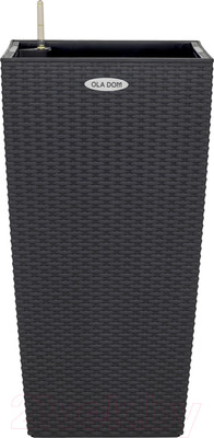 Кашпо Ellastik Plast Ola Dom Rattan (31л, антрацит)
