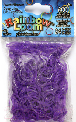 Набор для плетения Rainbow Loom Набор резинок / B0141  (темно-лиловый/леденцы)