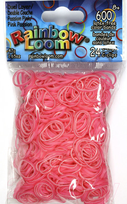 Набор для плетения Rainbow Loom Набор резинок / B0181  (пылкий розовый)