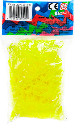 Набор для плетения Rainbow Loom Набор резинок / B0223 неон желтый