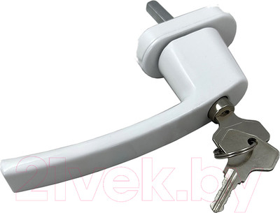 Ручка оконная No Brand С ключом 37мм и кнопкой (белый)