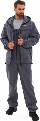 Костюм для охоты и рыбалки Huntsman Никс Люкс Alova Windblock / 13602 (р-р 56-58/170-176, серый)