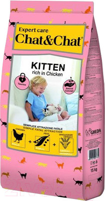 Сухой корм для кошек Chat&Chat Expert для котят с курицей (14кг)