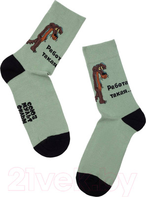 Носки Брестские 2155 Союзмультфильм. Жил-был пес рис.495 (р.25, серый/зеленый)