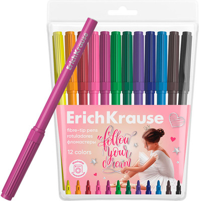 Фломастеры Erich Krause Pointes / 61810 (12цв)