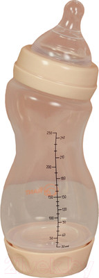 Бутылочка для кормления Rant Антиколиковая с силиконовой соской / 1005 (250мл, бежевый)