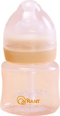 Бутылочка для кормления Rant Антиколиковая с силиконовой соской / 1002 (125мл, бежевый)