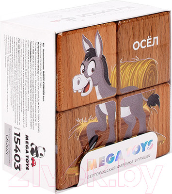 Развивающий игровой набор Mega Toys Кубики Домашние животные / 15403