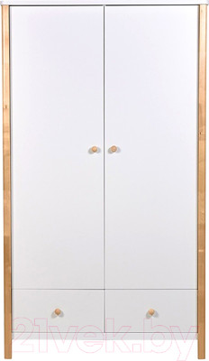 Шкаф Polini Kids Simple двухсекционный с ящиками / 0002770.31 (белый/натуральный)