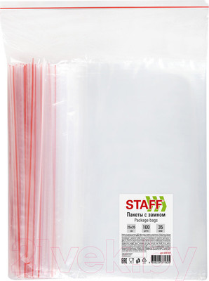 Комплект пакетов-слайдеров Staff Zip Lock / 608169 (100шт)