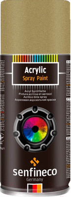 Краска автомобильная Senfineco Paint Acrylic Metallic / 4139 (400мл, зеленое золото)