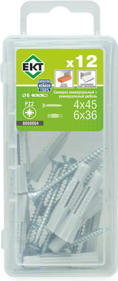 Дюбель универсальный ЕКТ 4.0х45 / B008004 (12шт)