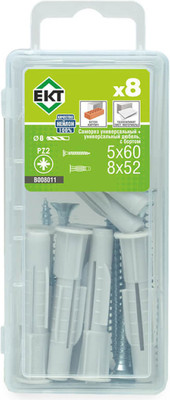 Дюбель универсальный ЕКТ 8х52 / B008011 (8шт)