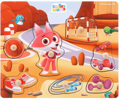 Сортер Mapacha Вкладыши. Цветняшки Спортивная тренировка Лисенка Айяяй / 962459