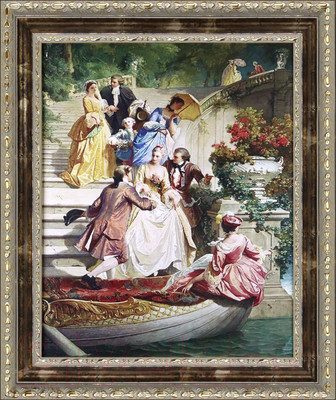 Картина Декарт Свидание на лестнице 8Л3817 (в раме)