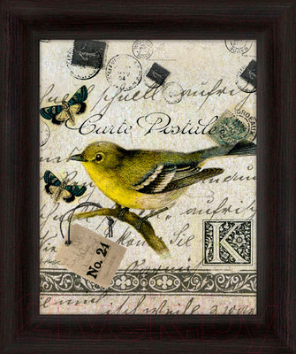 Картина Декарт Зеленая птичка 8Л1653 (в раме)