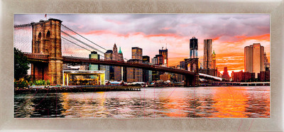 Картина Декарт Нью-Йорк на закате 8Л1562 (в раме)