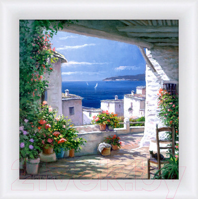 Картина Декарт Прибрежный городок 8Л1541 (в раме)