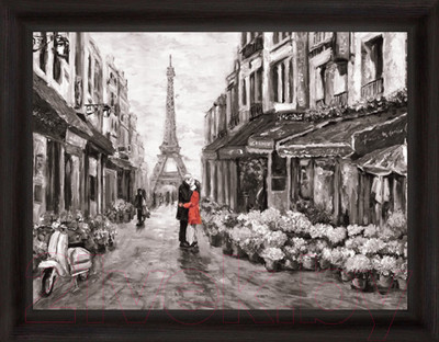 Картина Декарт Прогулка возле Эйфелевой башни 1 8Л0983 (в раме)