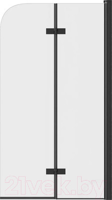 Стеклянная шторка для ванны Teymi Anni 80x140 / T00277 (прозрачное стекло/черный матовый)