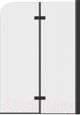 Стеклянная шторка для ванны Teymi Anni 100x140 / T00280 (прозрачное стекло/черный матовый)