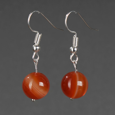 Серьги Wolves Элитный Агат 40780 №2 (оранжевый)