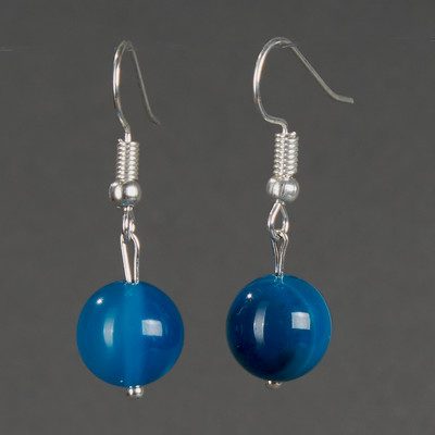 Серьги Wolves Элитный Агат 40788 №2 (синий)