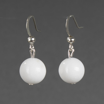 Серьги Wolves Элитный Агат 40791 №1 (белый)