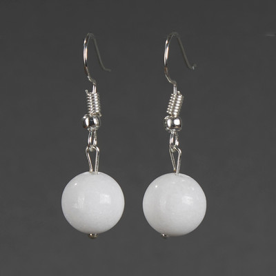 Серьги Wolves Элитный Агат 40792 №2 (белый)