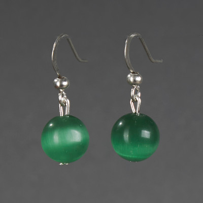 Серьги Wolves Элитный Кошачий глаз 40847 №1 (зеленый)